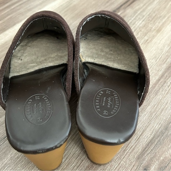 American Eagle Outfitters Brown Leather Clogs Women Size 6 - Picture 8 of 13
